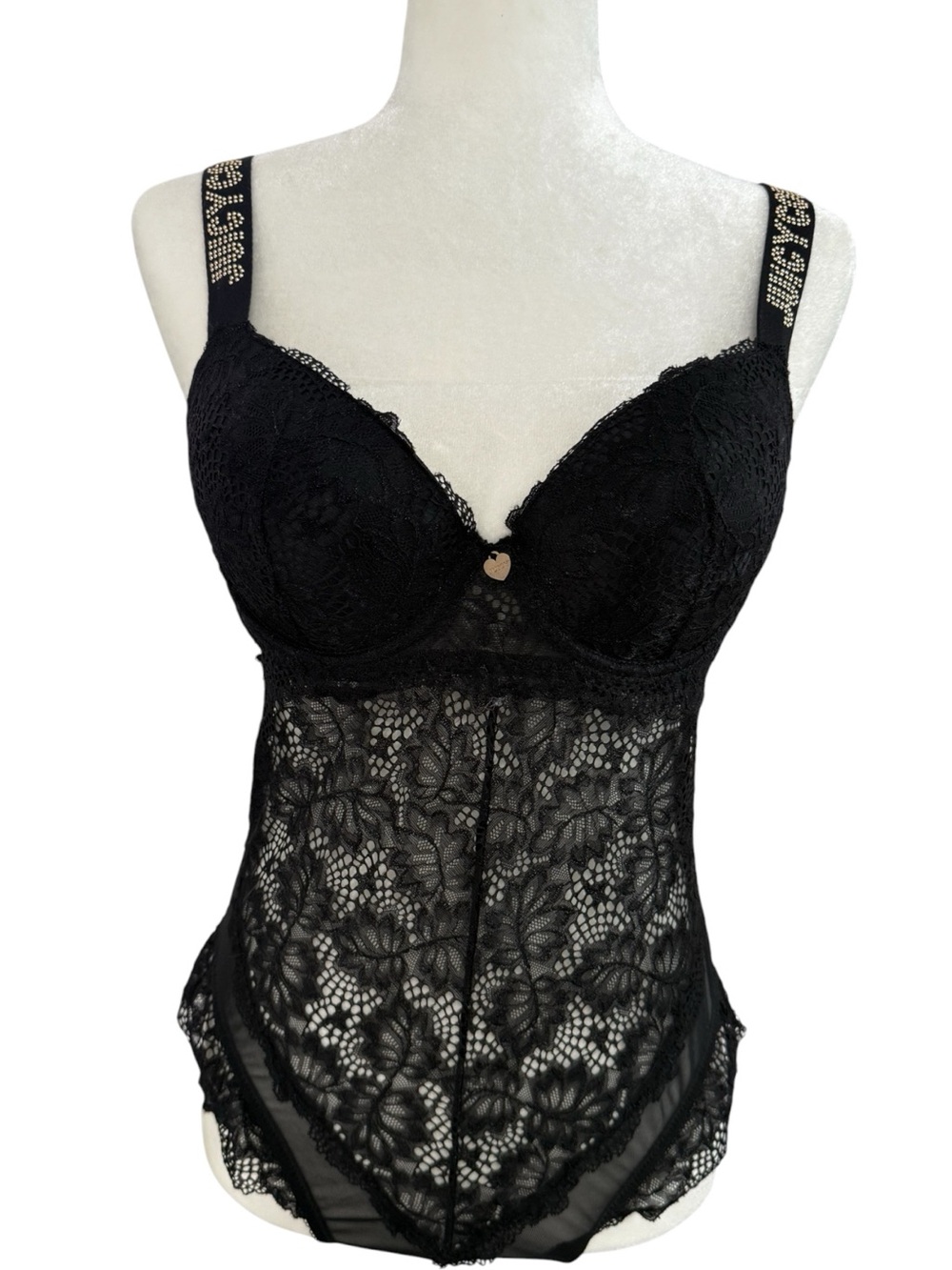 JUICY COUTURE Black Lace Teddy